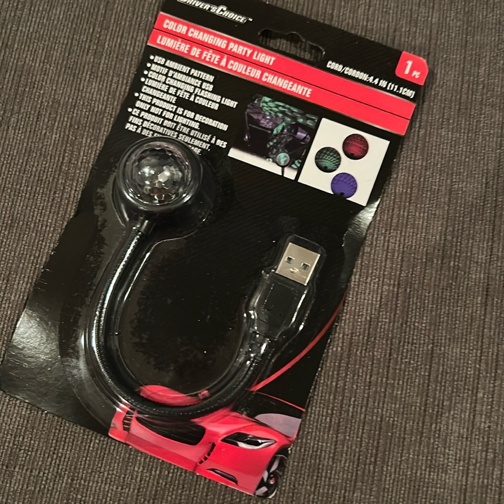 Party Light Disco Light USB Plug NWT